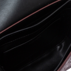 Pre Owned Kenzo Burgundy/Black Calfhair and Leather Lazer Cut Crossbody Bag
