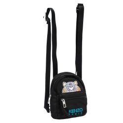 Pre Owned Kenzo Black Nylon Mini Tiger Logo Backpack