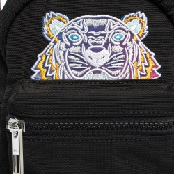 Pre Owned Kenzo Black Nylon Mini Tiger Logo Backpack