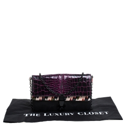 Kenzo Multicolor Croc Embossed Leather Le Diz Huit Shoulder Bag
