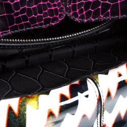 Kenzo Multicolor Croc Embossed Leather Le Diz Huit Shoulder Bag