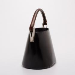 Pre Owned Kenzo Vintage Black Leather Bucket Bag