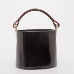 Pre Owned Kenzo Vintage Black Leather Bucket Bag