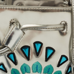 Pre Owned Kenzo Silver Laminated Leather Eye Bucket Bag