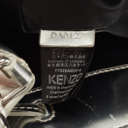 Pre Owned Kenzo Silver Laminated Leather Eye Bucket Bag