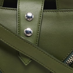 Pre Owned Kenzo Green Leather Mini Kalifornia Tote