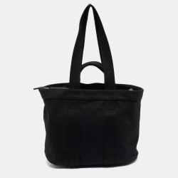 Kenzo Black/White Canvas Logo Shopper Tote