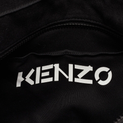 Kenzo Black/White Canvas Logo Shopper Tote