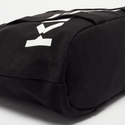 Kenzo Black/White Canvas Logo Shopper Tote