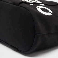 Kenzo Black/White Canvas Logo Shopper Tote