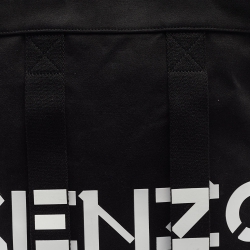Kenzo Black/White Canvas Logo Shopper Tote
