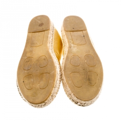 Kenzo Gold Metallic Tiger Embossed Leather Tiger Espadrilles Size 41