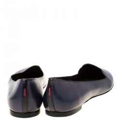 Pre Owned Kenzo Plum Eye Printed Leather Ballet Flats Size 41