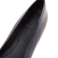 Pre Owned Kenzo Plum Eye Printed Leather Ballet Flats Size 41