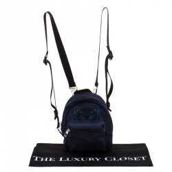 Kenzo Navy Blue Tiger Canvas Mini Backpack