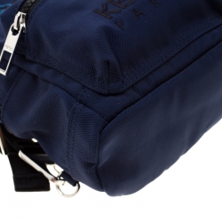 Kenzo Navy Blue Tiger Canvas Mini Backpack