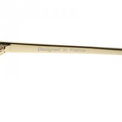 Korloff Gold/Brown KOR2024 Embellished Aviator Sunglasses