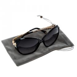 Korloff Black Gradient KOR2032 Crystal Embellished Butterfly Sunglasses