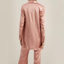 La Collection Pink Amandine Oversized Silk-Satin Blazer Size L