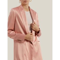 La Collection Pink Amandine Oversized Silk-Satin Blazer Size L