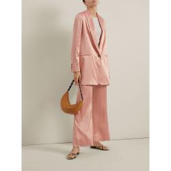 La Collection Pink Amandine Oversized Silk-Satin Blazer Size L
