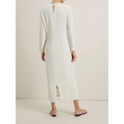 La Collection White Jacqueline Silk-Satin Midi Dress Size S