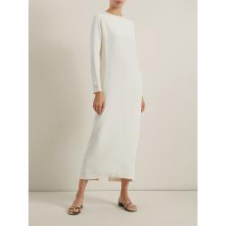 La Collection White Jacqueline Silk-Satin Midi Dress Size S