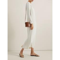 La Collection White Jacqueline Silk-Satin Midi Dress Size S