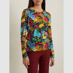 La DoubleJ Multicoloured Printed Cotton-Jersey Top Size L