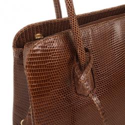 Lana Marks Brown Lizard Large Jet Tote