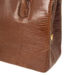 Lana Marks Brown Lizard Large Jet Tote