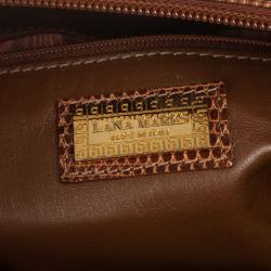 Lana Marks Brown Lizard Large Jet Tote