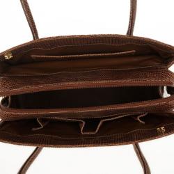 Lana Marks Brown Lizard Large Jet Tote