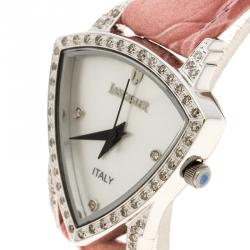 Lancaster White Mother of Pearl stainless Steel Diamond Accented Women's Wristwatch 26 mm