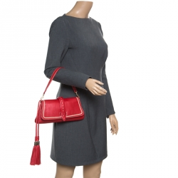 Pre Owned Lancel Red Leather Clutch