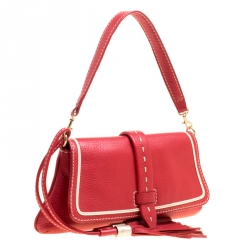 Pre Owned Lancel Red Leather Clutch
