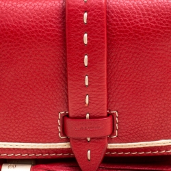 Pre Owned Lancel Red Leather Clutch