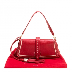 Pre Owned Lancel Red Leather Clutch