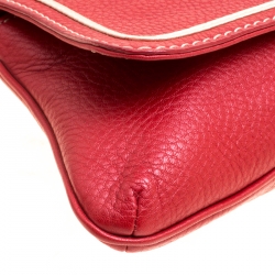 Pre Owned Lancel Red Leather Clutch