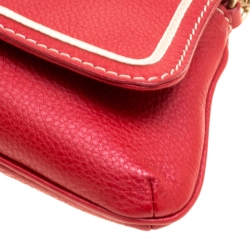 Pre Owned Lancel Red Leather Clutch