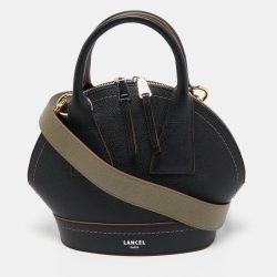 Black/ Leather And Suede Small Macaron
