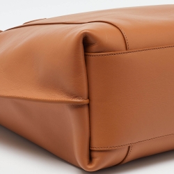 Lancel Camel Leather Shopper Tote