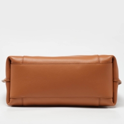 Lancel Camel Leather Shopper Tote