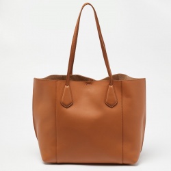 Lancel Camel Leather Shopper Tote