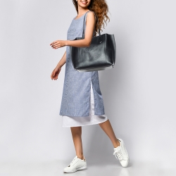 Lancel Black Leather Shopper Tote