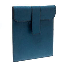 Pre Owned Lancel Blue Leather iPad Case