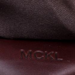 Pre Owned Lancel Metallic Blue Nylon Miss Bowling Hobo