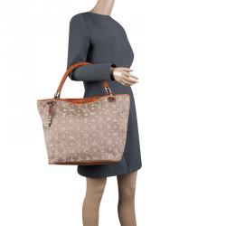 Pre Owned Lancel Beige/Brown Daligramme Fabric and Leather Dali Fun Tote