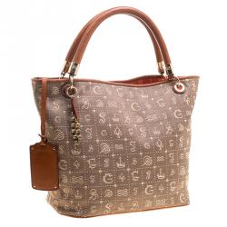 Pre Owned Lancel Beige/Brown Daligramme Fabric and Leather Dali Fun Tote