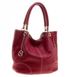 Pre Owned Lancel Red Leather French Flair Tote